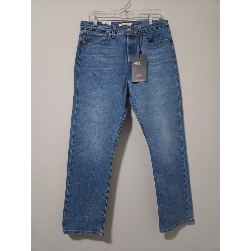 Levis Wedgie Straight High‎ Rise Jeans Blue Denim Size 31 NWT